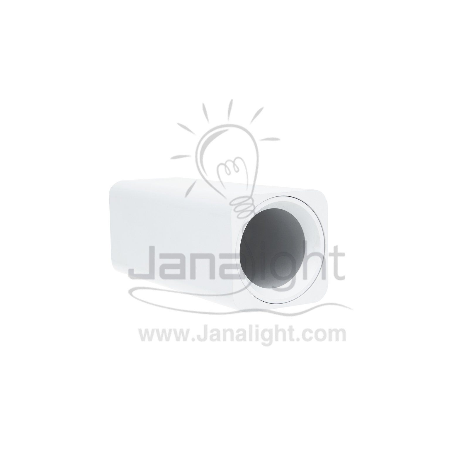 فريم سبوت سلندر فارغ مربع 15سم ابيض حلق ابيض cylinder downlight frame Square white-white 15cm